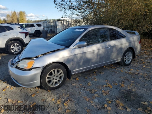 2001 Honda Civic EX with VIN 1HGEM22931L806689, listed as a Copart auction lot 72966564 with 187,140 mi miles and Salvage Title. Bid and sale history available at carsss.com. Image 1.