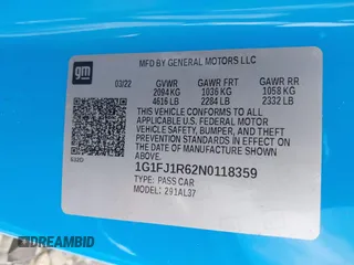 2022 Chevrolet Camaro ZL1 z VIN 1G1FJ1R62N0118359, wystawiony jako IAAI lot #42146460 z przebiegiem 25 274 mil mil oraz . Historia ofert i sprzedaży dostępna na DreamBid. Obrazek 9.
