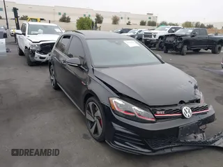 2019 Volkswagen Golf GTI S with VIN 3VW6T7AU9KM002693, listed as a IAAI auction lot 41734391 with 50,308 mi miles. Bid and sale history available at carsss.com. Image 1.