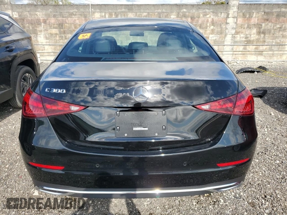 2025 Mercedes-Benz C 300 with VIN W1KAF4GBXSR252554, listed as a Copart auction lot 52370245 with 1,401 mi miles and Salvage Title. Bid and sale history available at DreamBid. Image 6.