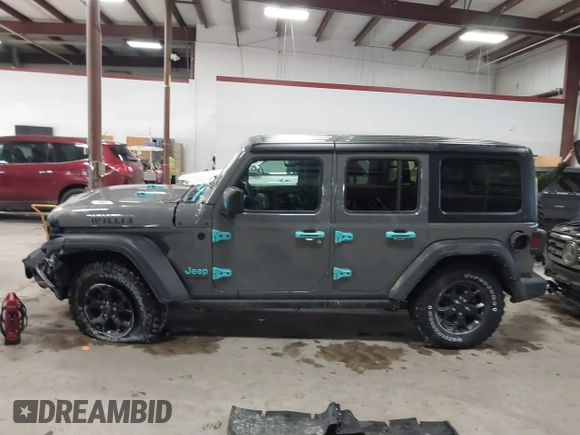 2021 Jeep Wrangler Unlimited Sport S with VIN 1C4HJXDN9MW819753, listed as a IAAI auction lot 41415569 with 43,263 mi miles and . Bid and sale history available at DreamBid. Image 14.