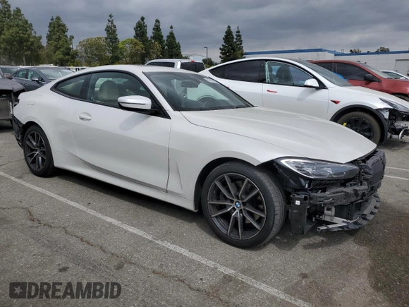 2022 BMW 4 Series 430i xDrive with VIN WBA73AP0XNCJ18822, listed as a Copart auction lot 51019155 with 41,964 mi miles and Salvage title. Bid and sale history available at DreamBid. Image 4.