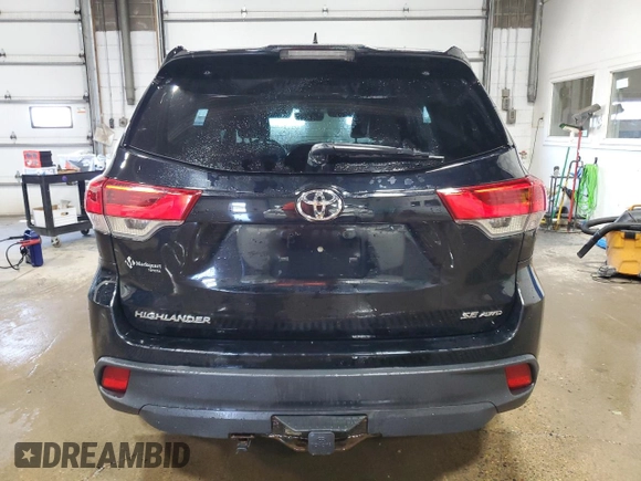 2017 Toyota Highlander XLE with VIN 5TDJZRFH9HS418707, listed as a Copart auction lot 62747345 with 160,033 mi miles and Salvage title. Bid and sale history available at DreamBid. Image 6.