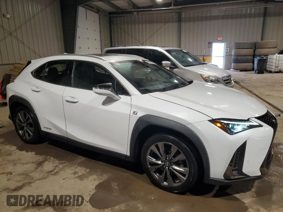 2021 Lexus UX with VIN JTHR9JBH4M2039642, listed as a Copart auction lot 46328815 with 17,251 mi miles and Salvage Title. Bid and sale history available at carsss.com. Image 4.