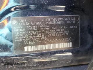 2010 BMW 3 Series 328i with VIN WBAPH5G55ANM71150, listed as a Copart auction lot 48557895 with 104,704 mi miles and Salvage Title. Bid and sale history available at DreamBid. Image 12.