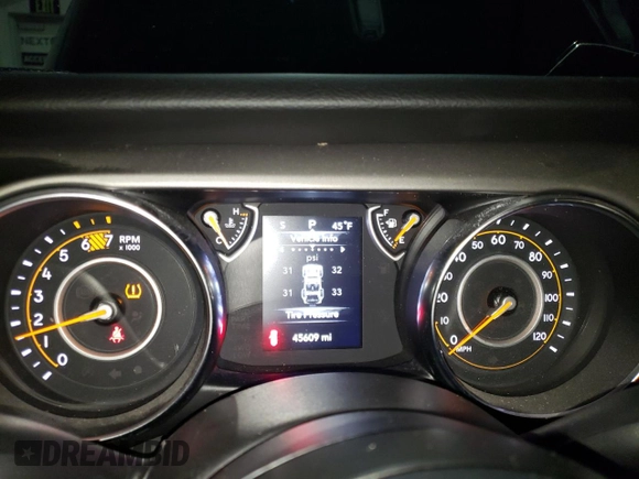 2022 Jeep Wrangler Unlimited Sport with VIN 1C4HJXDN1NW131568, listed as a Copart auction lot 46067685 with 45,609 mi miles and Clean Title. Bid and sale history available at DreamBid. Image 9.