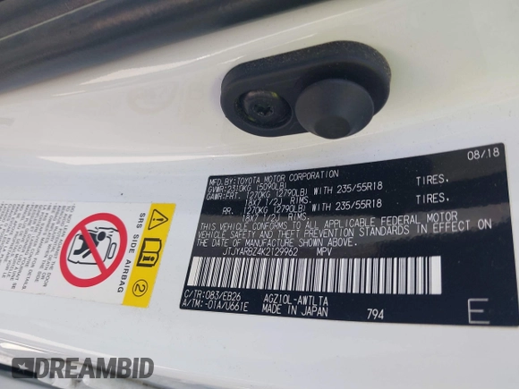 2019 Lexus NX 300 z VIN JTJYARBZ4K2129962, wystawiony jako IAAI lot #41818145 z przebiegiem Nie podano mil oraz . Historia ofert i sprzedaży dostępna na DreamBid. Obrazek 9.