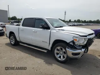 2021 Ram 1500 Big Horn with VIN 1C6SRFFTXMN696546, listed as a Copart auction lot 57255845 with 64,550 mi miles and Salvage title. Bid and sale history available at DreamBid. Image 4.