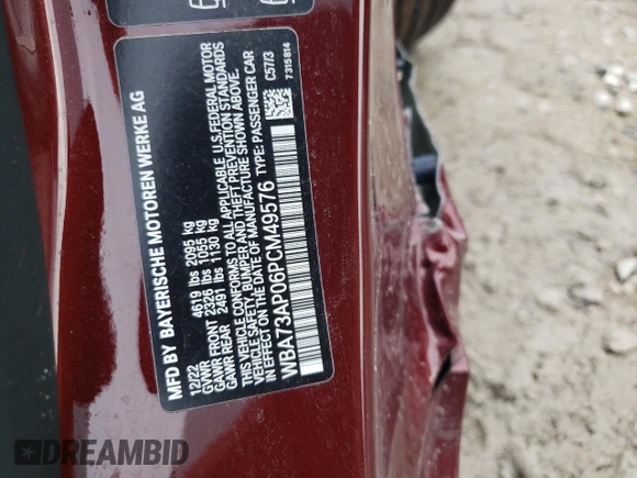 2023 BMW 4 Series 430i xDrive z VIN WBA73AP06PCM49576, wystawiony jako Copart lot #54589993 z przebiegiem 1 742 mil mil oraz . Historia ofert i sprzedaży dostępna na DreamBid. Obrazek 12.