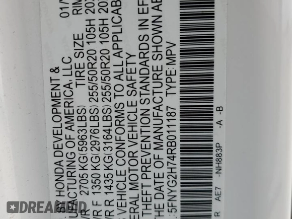 2024 Honda Pilot Touring z VIN 5FNYG2H74RB011187, wystawiony jako Copart lot #79999324 z przebiegiem 16 123 mil mil oraz Szkoda całkowita • Salvage title. Historia ofert i sprzedaży dostępna na DreamBid. Obrazek 13.