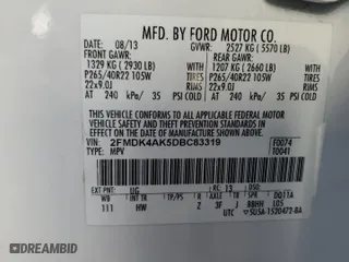 2013 Ford Edge Sport with VIN 2FMDK4AK5DBC83319, listed as a Copart auction lot 47864435 with 142,877 mi miles and Salvage Title. Bid and sale history available at carsss.com. Image 13.
