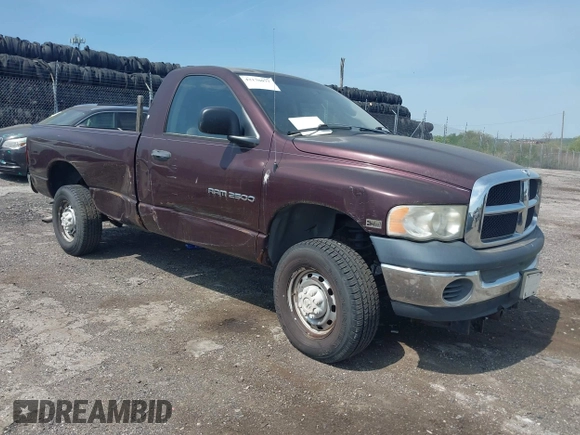 2005 Dodge 2500 ST with VIN 3D7KS26D25G833235, listed as a IAAI auction lot 42170077 with 164,000 mi miles. Bid and sale history available at carsss.com. Image 1.