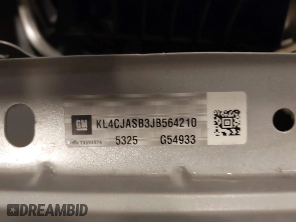 2018 Buick Encore Preferred with VIN KL4CJASB3JB564210, listed as a IAAI auction lot 41556273 with Not Provided miles. Bid and sale history available at carsss.com. Image 9.