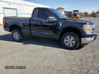 2021 Ford F-150 XL with VIN 1FTMF1E50MKD44349, listed as a Copart auction lot 76947214 with 34,592 mi miles and Salvage title. Bid and sale history available at DreamBid. Image 4.