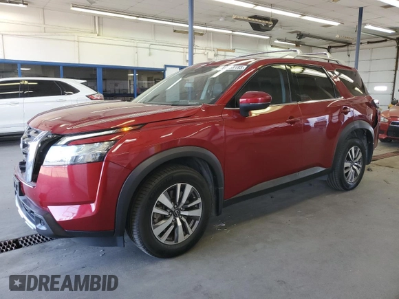 2023 Nissan Pathfinder SL with VIN 5N1DR3CC7PC221341, listed as a Copart auction lot 60569185 with 26,296 mi miles and Salvage title. Bid and sale history available at DreamBid. Image 1.