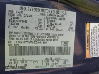 2002 Ford Explorer XLT с VIN 1FMZU73W62ZA64607, выставлен на аукционе IAAI как лот 42198311 с пробегом 167 132 миль миль и . История ставок и продаж доступна на DreamBid. Изображение 9.