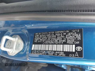 2012 Toyota Prius One with VIN JTDKDTB39C1527314, listed as a IAAI auction lot 41888276 with Not Provided miles. Bid and sale history available at carsss.com. Image 9.