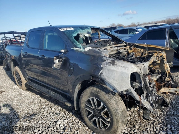 2024 Ford Ranger LARIAT with VIN 1FTER4KH6RLE19357, listed as a Copart auction lot 84761804 with 0 mi miles and Salvage Title. Bid and sale history available at carsss.com. Image 4.
