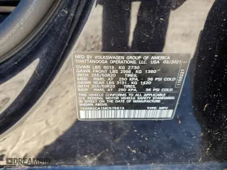 2021 Volkswagen Atlas 3.6L V6 SE w/Technology R-Line with VIN 1V2RR2CA1MC575613, listed as a Copart auction lot 87320774 with 51,606 mi miles and Clean Title. Bid and sale history available at carsss.com. Image 15.
