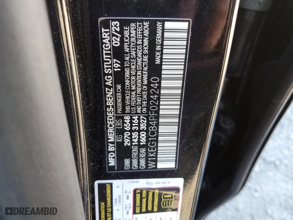 2023 Mercedes-Benz EQE with VIN W1KEG1CB4PF024240, listed as a Copart auction lot 78620484 with 24,688 mi miles and Salvage Title. Bid and sale history available at carsss.com. Image 12.