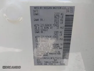 2015 Nissan Rogue SL with VIN 5N1AT2MV1FC857525, listed as a IAAI auction lot 41710406 with 156,646 mi miles. Bid and sale history available at carsss.com. Image 9.