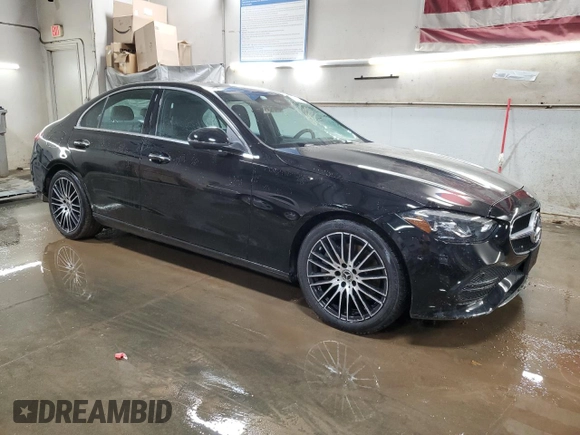 2025 Mercedes-Benz C 300 with VIN W1KAF4HB3SR242642, listed as a Copart auction lot 49090085 with 4,968 mi miles and Salvage Title. Bid and sale history available at DreamBid. Image 4.