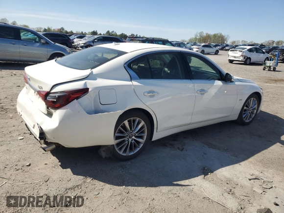 2018 Infiniti Q50 3.0t LUXE with VIN JN1EV7AR1JM437807, listed as a Copart auction lot 52291915 with 69,280 mi miles and Salvage Title. Bid and sale history available at carsss.com. Image 3.