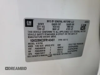 2015 GMC Yukon SLT with VIN 1GKS2BKC3FR143491, listed as a Copart auction lot 76062044 with Not Provided miles and Salvage Title. Bid and sale history available at carsss.com. Image 13.