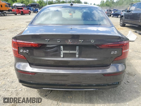 2024 Volvo S60 Ultimate Dark Theme with VIN 7JRL12TM4RG313644, listed as a Copart auction lot 55887415 with 10,606 mi miles and Salvage title. Bid and sale history available at DreamBid. Image 6.