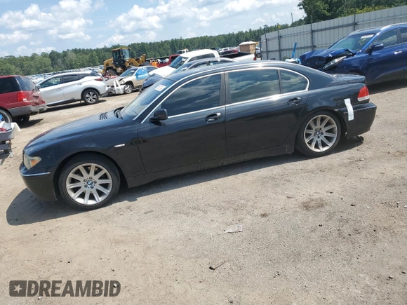 2003 BMW 7 Series 745Li with VIN WBAGN63403DR14647, listed as a Copart auction lot 65551264 with Not Provided miles and Clean Title. Bid and sale history available at carsss.com. Image 1.