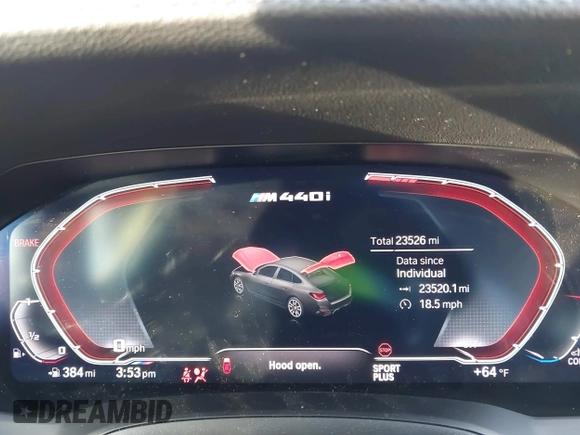 2023 BMW 4 Series M440i with VIN WBA63AW02PFN40551, listed as a IAAI auction lot 41230910 with 23,526 mi miles and . Bid and sale history available at DreamBid. Image 7.