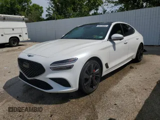 2022 Genesis G70 3.3T with VIN KMTG54TE6NU087273, listed as a Copart auction lot 59718093 with 17,994 mi miles and Salvage Title. Bid and sale history available at carsss.com. Image 1.