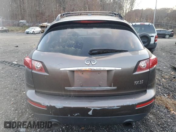 2007 Infiniti FX35 with VIN JNRAS08W07X205911, listed as a Copart auction lot 80890194 with 0 mi miles and Salvage Title. Bid and sale history available at carsss.com. Image 6.