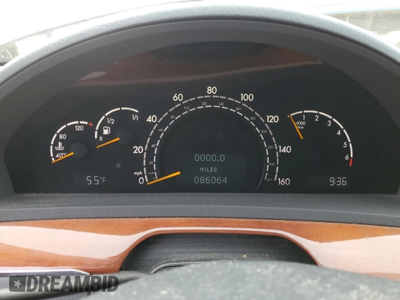 2005 Mercedes-Benz S-Class 4.3L with VIN WDBNG83J95A434518, listed as a Copart auction lot 48342505 with 0 mi miles and Salvage Title. Bid and sale history available at carsss.com. Image 9.