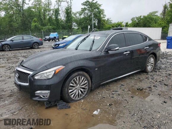 2016 Infiniti Q70 with VIN JN1BY1PRXGM721296, listed as a Copart auction lot 57843995 with 69,747 mi miles and Salvage title. Bid and sale history available at DreamBid. Image 1.
