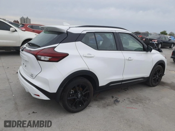 2024 Nissan Kicks SR with VIN 3N1CP5DV2RL490973, listed as a Copart auction lot 50377055 with 3,408 mi miles and Salvage Title. Bid and sale history available at DreamBid. Image 3.