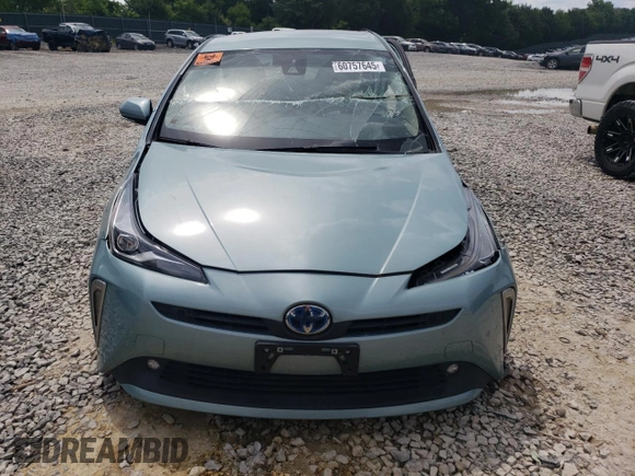 2021 Toyota Prius LE with VIN JTDL9MFUXM3023679, listed as a Copart auction lot 60757645 with Not provided miles and Salvage title. Bid and sale history available at DreamBid. Image 5.
