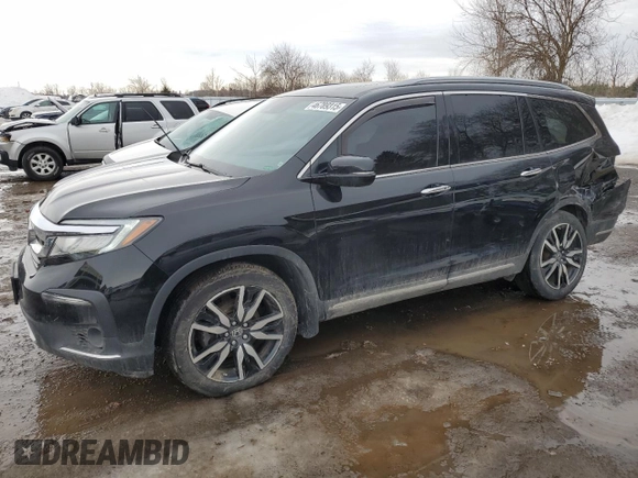 2021 Honda Pilot Touring 8-Passenger with VIN 5FNYF6H98MB500048, listed as a Copart auction lot 46789315 with 89,974 mi miles and Salvage title. Bid and sale history available at DreamBid. Image 1.