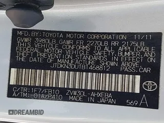 2011 Toyota Prius I z VIN JTDKN3DU1B1468812, wystawiony jako IAAI lot #41992949 z przebiegiem 229 946 mil mil oraz . Historia ofert i sprzedaży dostępna na DreamBid. Obrazek 9.
