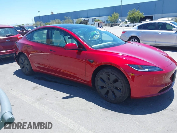 2025 Tesla Model 3 Long Range with VIN 5YJ3E1EA6SF917745, listed as a IAAI auction lot 42533673 with 7,305 mi miles and . Bid and sale history available at DreamBid. Image 1.