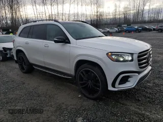 2025 Mercedes-Benz GLS with VIN 4JGFF5KE7SB324547, listed as a Copart auction lot 45541525 with 1,967 mi miles and Salvage Title. Bid and sale history available at carsss.com. Image 4.