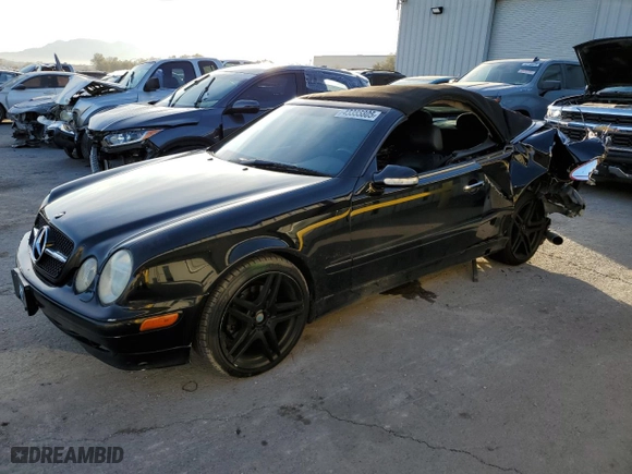 2003 Mercedes-Benz CLK-Class 3.2L with VIN WDBLK65G53T136688, listed as a Copart auction lot 43355805 with 152,398 mi miles and Salvage Title. Bid and sale history available at carsss.com. Image 1.