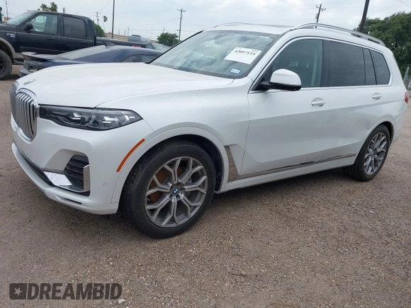 2020 BMW X7 xDrive40i z VIN 5UXCW2C02L9B68713, wystawiony jako IAAI lot #42097115 z przebiegiem 95 758 mil mil oraz . Historia ofert i sprzedaży dostępna na DreamBid. Obrazek 2.