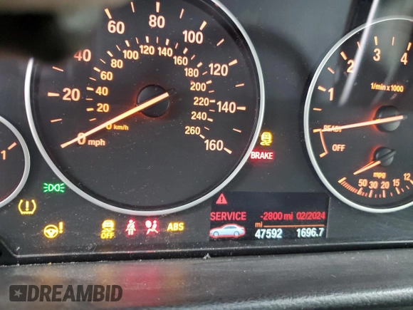 2015 BMW 3 Series 335i xDrive with VIN WBA3B9G58FNR93852, listed as a Copart auction lot 85033984 with 47,592 mi miles and Non repairable. Bid and sale history available at DreamBid. Image 9.