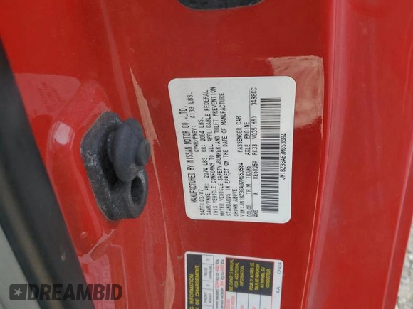 2007 Nissan 350Z Touring z VIN JN1BZ36A87M653584, wystawiony jako Copart lot #85269194 z przebiegiem 57 030 mil mil oraz Szkoda całkowita • Salvage title. Historia ofert i sprzedaży dostępna na DreamBid. Obrazek 12.