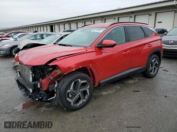 2023 Hyundai Tucson SEL with VIN 5NMJFCAE2PH256990, listed as a Copart auction lot 84214894 with 17,697 mi miles and Salvage title. Bid and sale history available at DreamBid. Image 1.