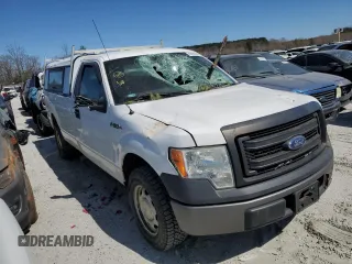 2014 Ford F-150 XL with VIN 1FTMF1CM7EKF68634, listed as a Copart auction lot 49832795 with 125,245 mi miles and Salvage Title. Bid and sale history available at carsss.com. Image 4.