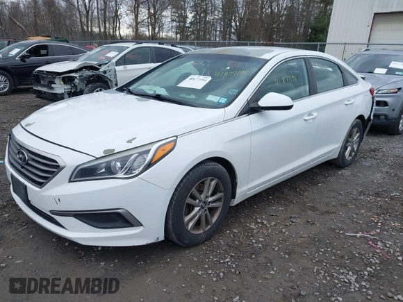 2016 Hyundai Sonata 2.4L with VIN 5NPE24AF5GH403642, listed as a IAAI auction lot 41877194 with 147,457 mi miles and . Bid and sale history available at carsss.com. Image 17.