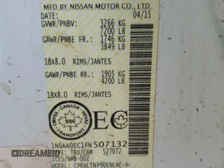 2015 Nissan Titan SV with VIN 1N6AA0EC1FN507132, listed as a Copart auction lot 74401954 with 169,236 mi miles and Salvage title. Bid and sale history available at DreamBid. Image 12.