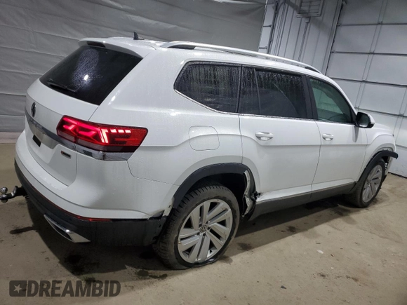 2021 Volkswagen Atlas SEL with VIN 1V2BR2CA0MC581890, listed as a Copart auction lot 49646715 with 78,549 mi miles and Salvage title. Bid and sale history available at DreamBid. Image 3.